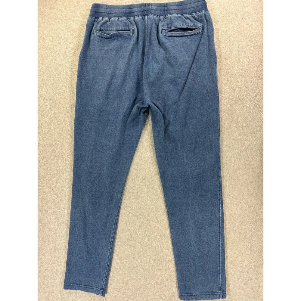 Quaker Marine Dark Wash Indigo Loopback Terry‎ Joggers (Men's Large) Blue